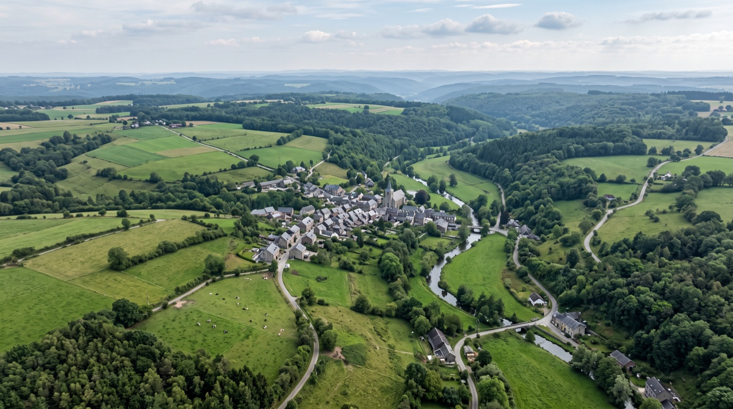 Vue aérienne de la Famenne-Ardenne